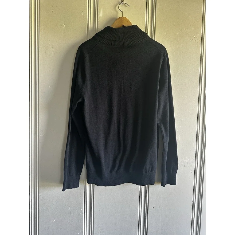 Banana Republic Mens Size M Navy Blue Cozy Shawl-Collar Sweater Classic‎ Knit